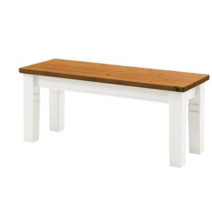 maison bleue Sitzbank massiv Florian - weiß - Materialmix - 40 cm - 46 cm | Möbel Kraft