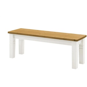 maison bleue Sitzbank massiv Florian - weiß - Materialmix - 40 cm - 46 cm | Möbel Kraft