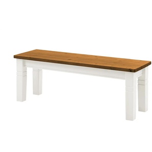 maison bleue Sitzbank massiv Florian - weiß - Materialmix - 40 cm - 46 cm | Möbel Kraft