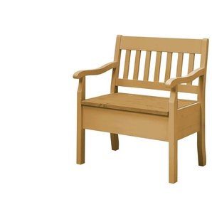 maison bleue Sitzbank mit Stauraum massiv Bendix - holzfarben - Materialmix - 82,7 cm - 93 cm - cm 58,0 | Möbel Kraft