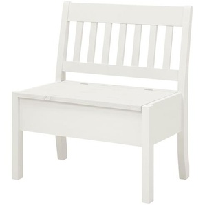 maison bleue Sitzbank mit Stauraum massiv Bendix ¦ weiß ¦ Maße (cm): B: 82,7 H: 93 T: 58.0