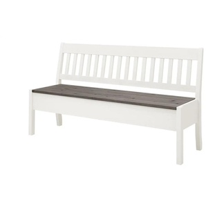 maison bleue Sitzbank mit Stauraum massiv Bendix - weiß - Materialmix - 169,1 cm - 93 cm - cm 58,0 | Möbel Kraft