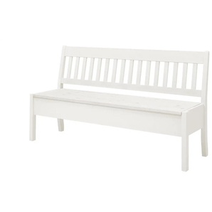 maison bleue Sitzbank mit Stauraum massiv Bendix - weiß - Materialmix - 169,1 cm - 93 cm - cm 58,0 | Möbel Kraft