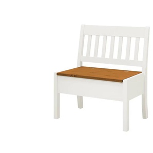 maison bleue Sitzbank mit Stauraum massiv Bendix - weiß - Materialmix - 82,7 cm - 93 cm - cm 58,0 | Möbel Kraft