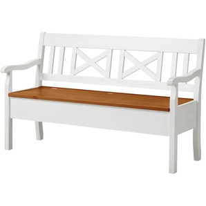 maison bleue Sitzbank  massiv Florian ¦ weiß ¦ Maße (cm): B: 148 H: 93 T: 56.0