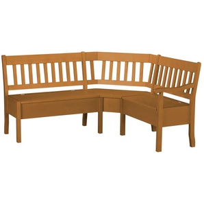 maison bleue Truhen-Eckbank massiv Bendix - holzfarben - Materialmix - 93 cm | Möbel Kraft