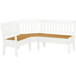 maison bleue Truhen-Eckbank massiv Bendix ¦ weiß ¦ Maße (cm): H: 93