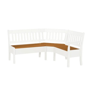 maison bleue Truhen-Eckbank massiv Bendix - weiß - Materialmix - 93 cm | Möbel Kraft