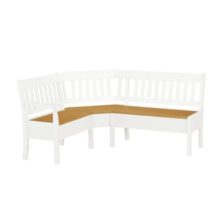 maison bleue Truhen-Eckbank massiv Bendix - weiß - Materialmix - 93 cm | Möbel Kraft
