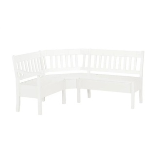 maison bleue Truhen-Eckbank massiv Bendix - weiß - Materialmix - 93 cm | Möbel Kraft