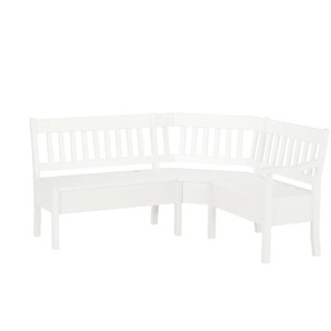 maison bleue Truhen-Eckbank massiv Bendix - weiß - Materialmix - 93 cm | Möbel Kraft