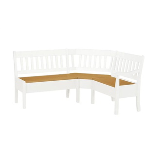 maison bleue Truhen-Eckbank massiv Bendix - weiß - Materialmix - 93 cm | Möbel Kraft