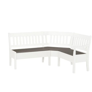 maison bleue Truhen-Eckbank massiv Bendix - weiß - Materialmix - 93 cm | Möbel Kraft