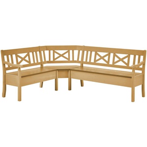 maison bleue Truheneckbank massiv Florian ¦ holzfarben ¦ Maße (cm): H: 93