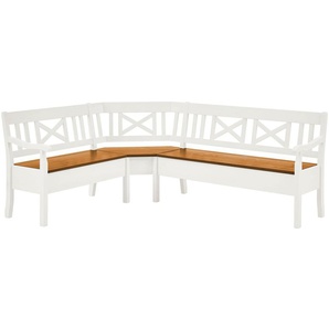 maison bleue Truheneckbank  massiv Florian ¦ weiß ¦ Maße (cm): B: 214 H: 93 T: 171.0