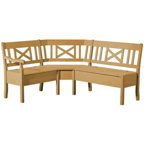 maison bleue Truheneckbank massiv Florian - holzfarben - Materialmix - 93 cm | Möbel Kraft