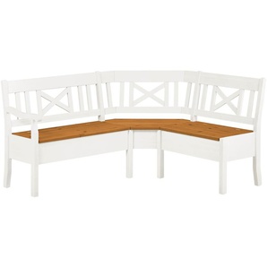 maison bleue Truheneckbank massiv Florian ¦ weiß ¦ Maße (cm): H: 93