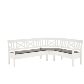 maison bleue Truheneckbank massiv Florian - weiß - Materialmix - 214 cm - 93 cm - cm 171,0 | Möbel Kraft
