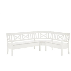 maison bleue Truheneckbank massiv Florian - weiß - Materialmix - 214 cm - 93 cm - cm 171,0 | Möbel Kraft