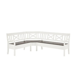 maison bleue Truheneckbank massiv Florian - weiß - Materialmix - 214 cm - 93 cm - cm 171,0 | Möbel Kraft