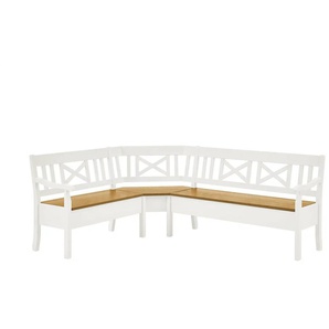 maison bleue Truheneckbank massiv Florian - weiß - Materialmix - 214 cm - 93 cm - cm 171,0 | Möbel Kraft