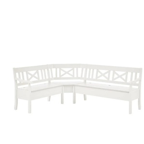 maison bleue Truheneckbank massiv Florian - weiß - Materialmix - 214 cm - 93 cm - cm 171,0 | Möbel Kraft