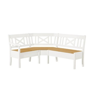 maison bleue Truheneckbank massiv Florian - weiß - Materialmix - 93 cm | Möbel Kraft