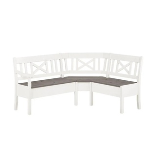 maison bleue Truheneckbank massiv Florian - weiß - Materialmix - 93 cm | Möbel Kraft