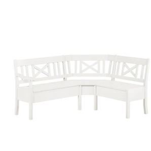 maison bleue Truheneckbank massiv Florian - weiß - Materialmix - 93 cm | Möbel Kraft
