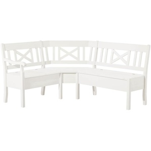 maison bleue Truheneckbank massiv Florian ¦ weiß ¦ Maße (cm): H: 93