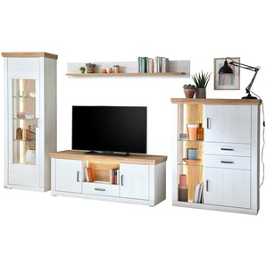 maison bleue Wohnwand  Zara ¦ holzfarben ¦ Maße (cm): B: 331 H: 205 T: 50.0