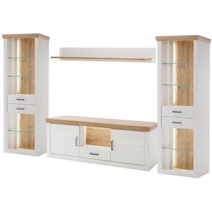 maison bleue Wohnwand  Zara ¦ weiß ¦ Maße (cm): B: 323 H: 205 T: 50.0