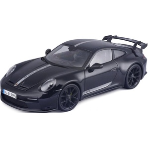 Maisto® Sammlerauto 1:18 Porsche 911 GT3, ´23, schwarz mit Streifen, Maßstab 1:18