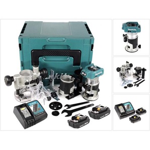 Makita - drt 50 raj X2 Akku Multifunktionsfräse 18 v Brushless + 2x Akku 2,0 + Ladegerät + Fräsmodule + Makpac