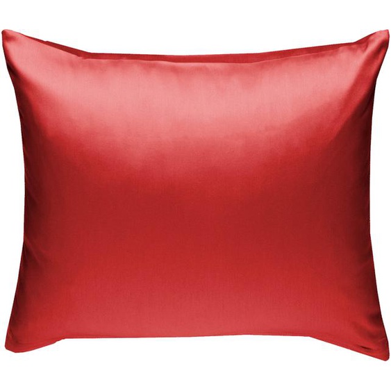 Mako-Satin / Baumwollsatin Bettwäsche uni / einfarbig rot Kissenbezug 40x40 cm