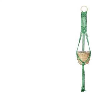 Makramee Pflanzhänger - grün - Seegras,Baumwolle,Kunststoff - 97 cm - 15.0 | Möbel Kraft