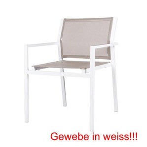 Mama Green Sessel Allux in WEISS-WEISS , Aluminiumrahmen pulverbeschichtet mit wetterfesten Sling Bezug aus Batyline