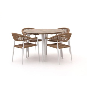 Manifesto Belpasso/Falcade ø 115 cm Gartenmöbel-Set 5-teilig stapelbar