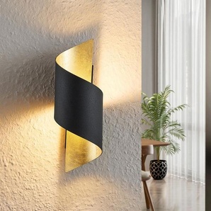 Marama Wandleuchte Marie, Schwarz, Gold, Metall, Uni,Uni, spiralförmig,spiralförmig, 8x24x11 cm, RoHS, CE, Lampen & Leuchten, Innenbeleuchtung, Leuchten nach Räumen, Schlafzimmerlampen