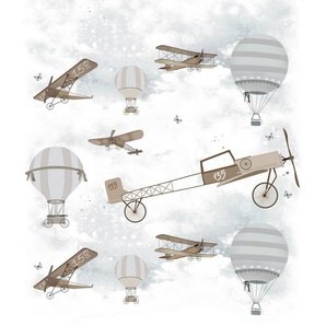 Marburg Kindertapete, (1 St), Flugzeug, Heißluftballon, gut lichtbeständig, hochwaschbeständig