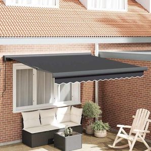 Markise Einziehbar Anthrazit 3x2,5 m Stoff und Aluminium