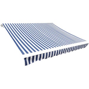 Markisenbespannung Canvas Blau & Weiß 4x3 m (ohne Rahmen)