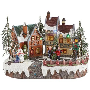 Markslöjd Dekospieluhr, Mehrfarbig, Kunststoff, 29x21x19.5 cm, CE EN 14786, Dekoration, Weihnachtsdekoration, Winterdeko