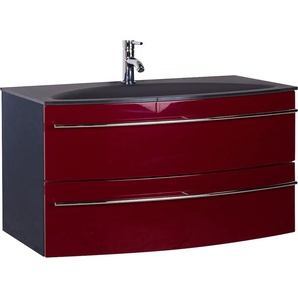 Waschtisch MARLIN 3040 Waschtische rot (rot, anthrazit) Waschtische Breite 90,4 cm