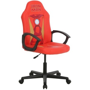 Marvel Gamingstuhl Marvel, Rot, Gold, Kunststoff, Textil, Graphik, Drehkreuz, 60x98.5-108x63.6 cm, Typenauswahl, inklusive Armlehnen, Kinder- & Jugendzimmer, Jugendmöbel, Gamingstühle
