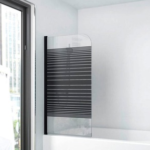 Marwell Badewannenfaltwand White Stripes, Einscheibensicherheitsglas, (1 tlg), mit Sichtschutz