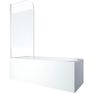 Marwell Badewannenfaltwand White Stripes, Einscheibensicherheitsglas, (1 tlg), mit Sichtschutz
