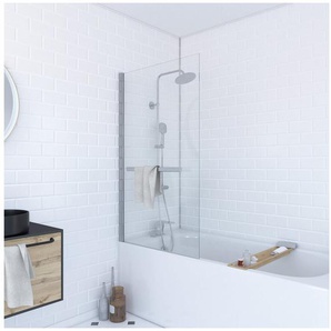 Marwell Badewannenfaltwand Prime Chrome, Einscheibensicherheitsglas, für Badewanne, hochwertige Aluminiumrahmen
