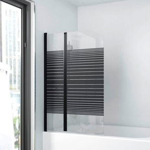 Marwell Badewannenfaltwand Black Lines, Einscheibensicherheitsglas, 2-teilig, BxH: 100x140 cm