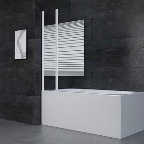 Marwell Badewannenfaltwand Black Lines, Einscheibensicherheitsglas, 2-teilig, BxH: 100x140 cm